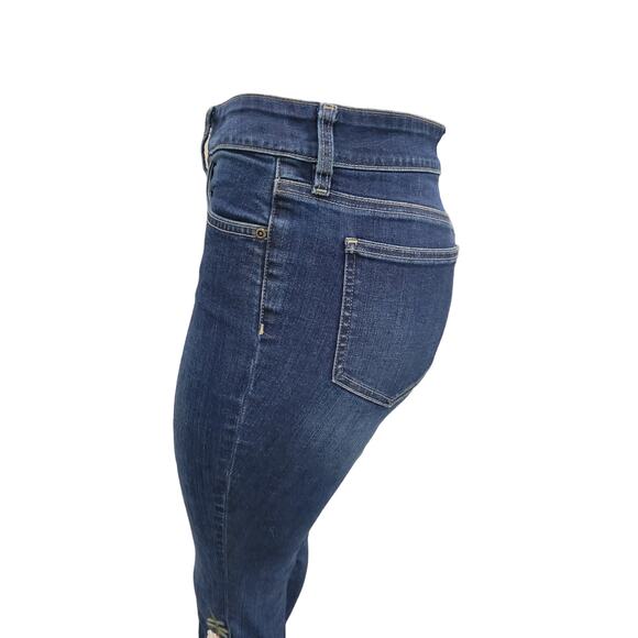 NYDJ Alina Ankle Jeans Size 4 | Floral Embroidered Dark Wash Cropped Denim - Picture 7 of 13